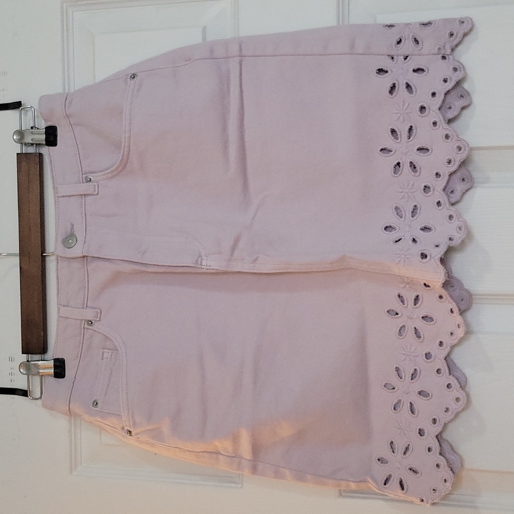Lilac denim skirt